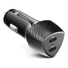forcell FORCELL Зарядно устройство ЗАРЯДНО 12V CARBON 2XUSB-C PD20W TOTAL 40W, Техномаркет