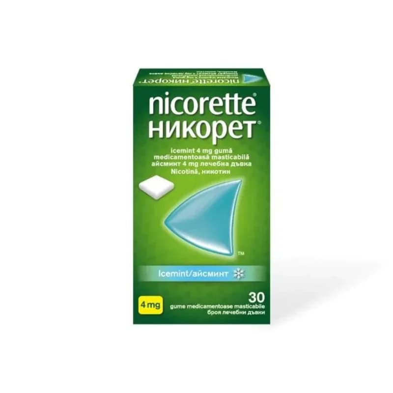 nikoret НИКОРЕТ Айсминт Дъвки За Отказване На Цигарите 4мг Х30 1 бр, cheap.bg