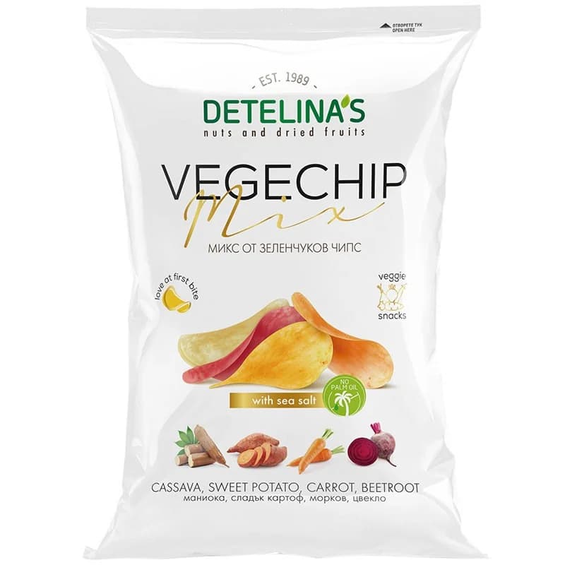 Детелина Зеленчуков Чипс Detelina's Микс с Морска Сол 60 г, eBag