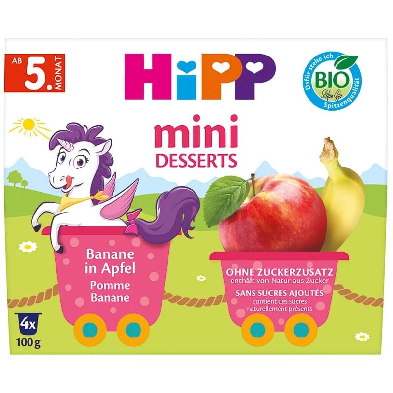 hip Хип Био Десерт Hipp Банани и Ябълки 4 x 100 г, cheap.bg