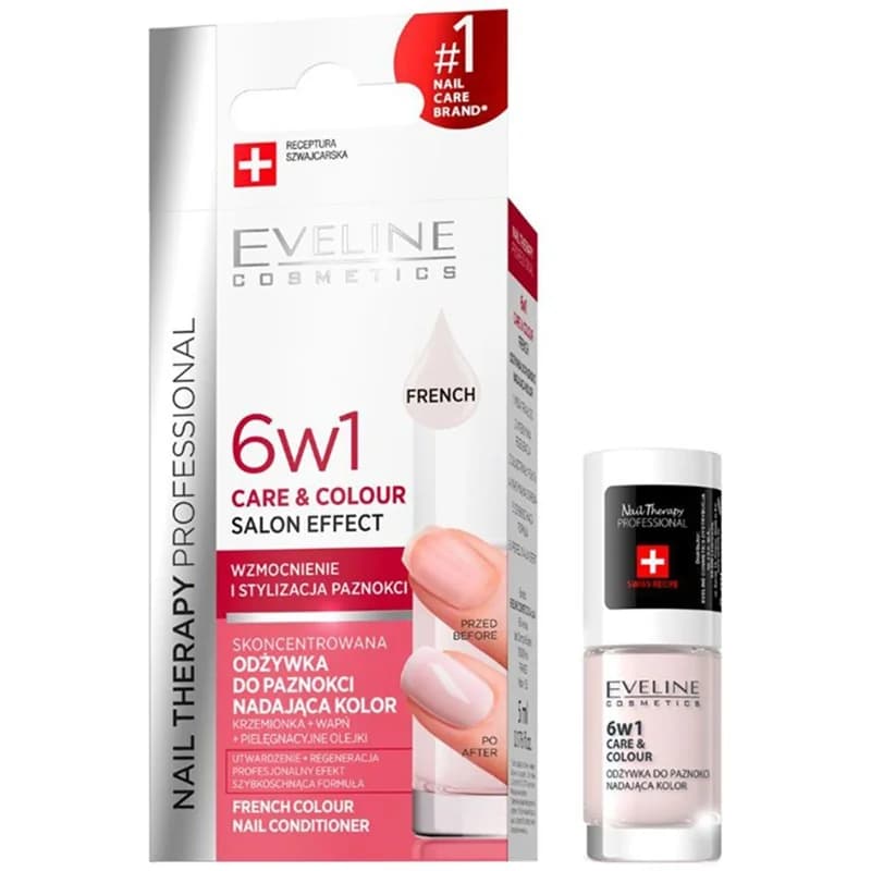 eveline Eveline Заздравител за Нокти Care & Color 6в1 Френски Стил 5 мл, cheap.bg