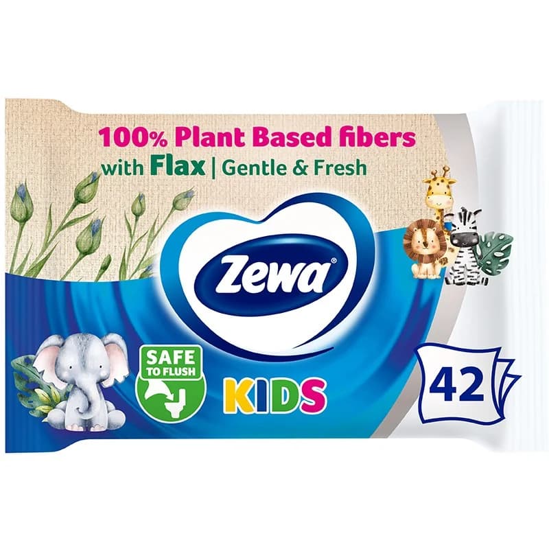 tseva Цева Влажна Тоалетна Хартия Zewa Kids 42 бр., cheap.bg