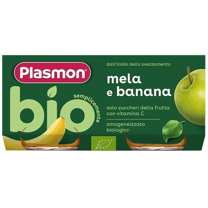 plazmon Плазмон Био Пюре Plasmon Банан с Ябълка 6м+ 2 x 80 г, cheap.bg