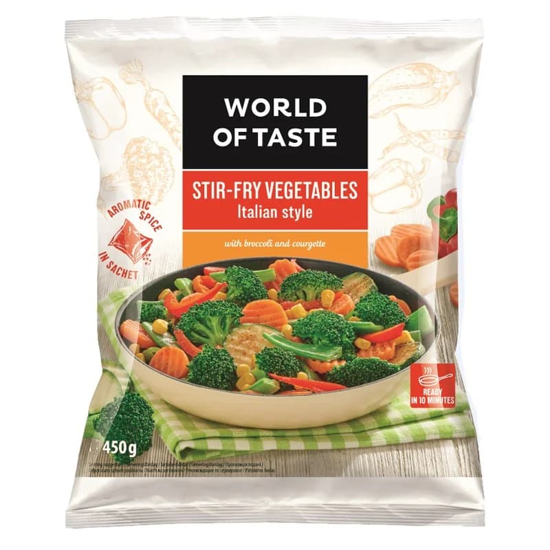 uarld af teyst Уърлд ъф тейст Микс Зеленчуци за Тиган World of Taste по Италиански 450 г, cheap.bg