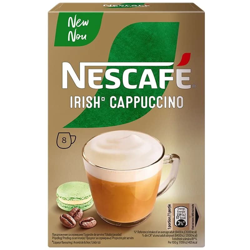neskafe Нескафе Кафе Напитка Nescafe Irish Cappuccino 8 x 14 г, cheap.bg