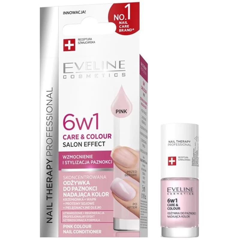eveline Eveline Заздравител за Нокти Care & Color 6в1 Розов 5 мл, cheap.bg