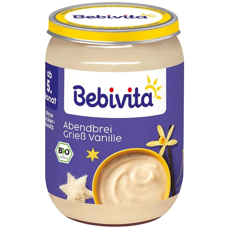bebivita Бебивита Био Каша Лека Нощ Млечна Грис и Ванилия 5м+ 190 г, cheap.bg