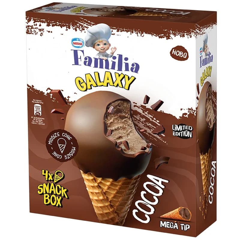 familia Familia Сладолед Фамилия Galaxy Какао Мултипак 4 x 58 г, cheap.bg