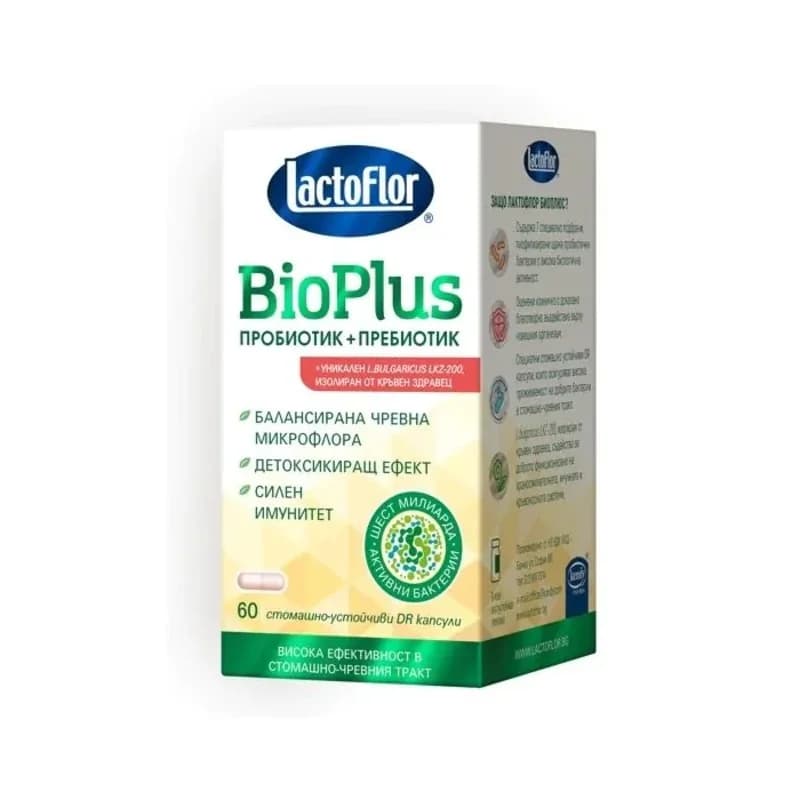 LACTOFLOR Bioplus Пробиотик И Пребиотик Капсули Х60 1 бр, BENU Аптеки