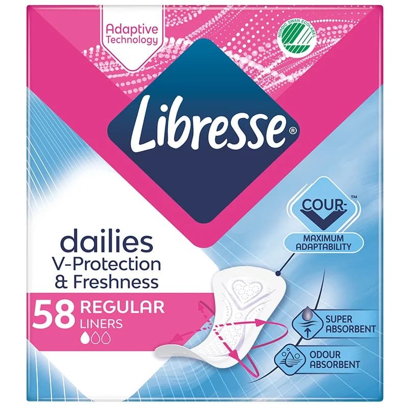 libres Либрес Дамски Превръзки Ежедневни Libresse Regular без Крилца 58 бр., cheap.bg