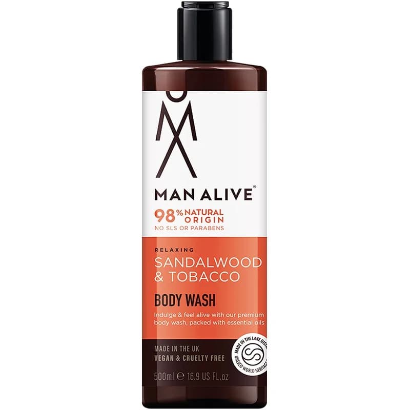 man alive Man Alive Парфюмен Душ Гел Sandalwood and Tobacco за Мъже 500 мл, cheap.bg