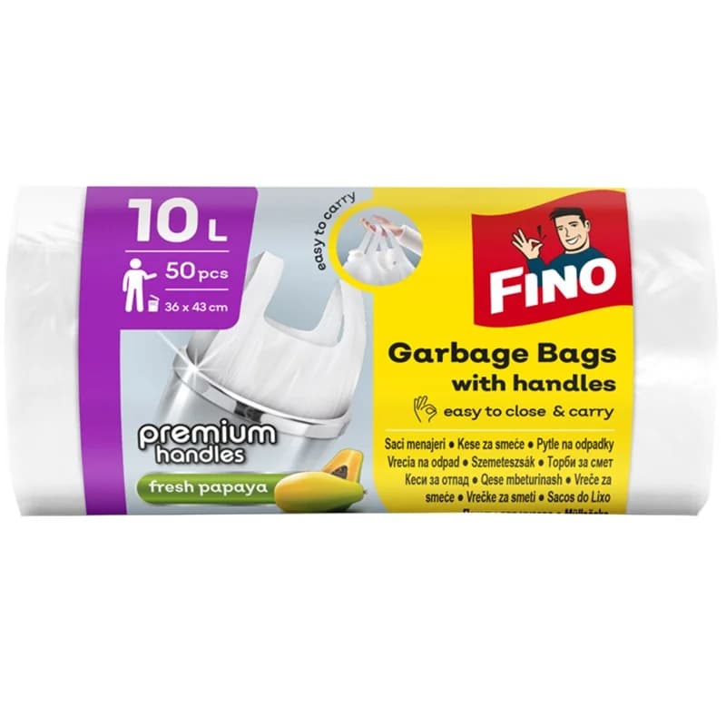fino Фино Торби за Смет Цветни 50бр с Аромат Папая 36x43см 10 л, cheap.bg