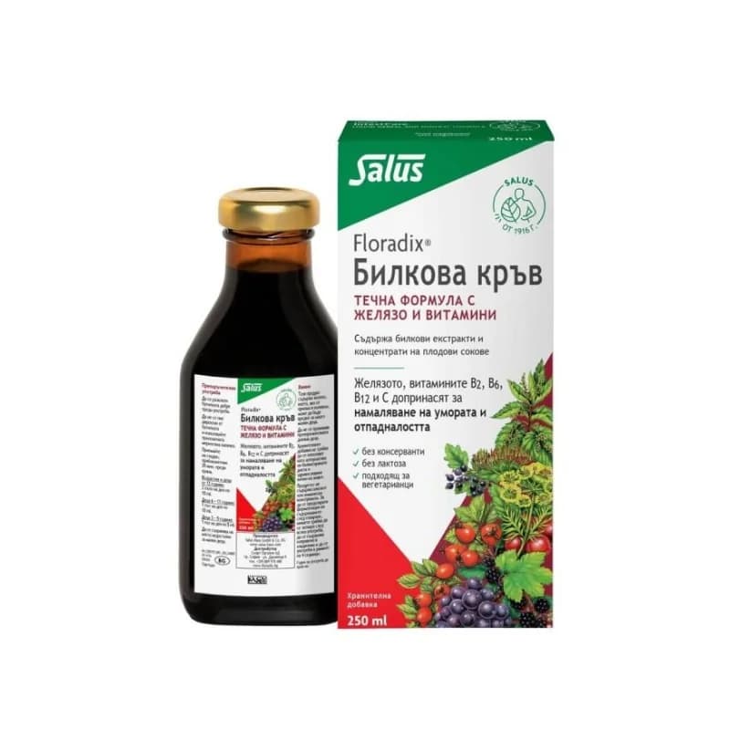 floradix FLORADIX Билкова Кръв Сироп С Желязо При Отпадналост И Умора Х500мл 1 бр, cheap.bg