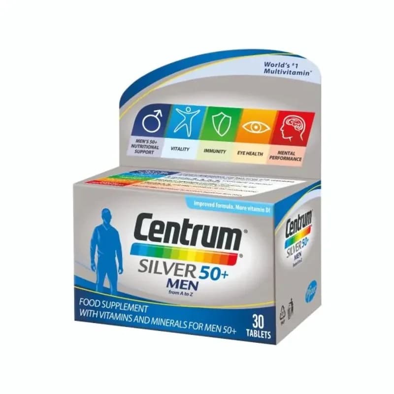 centrum CENTRUM Центрум Силвър 50+ Мултивитамини За Мъже Таблетки Х30 1 бр, cheap.bg