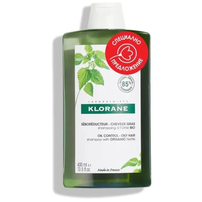 klorane KLORANE Шампоан С Органична Коприва За Мазна Коса 400ml 1 бр., cheap.bg