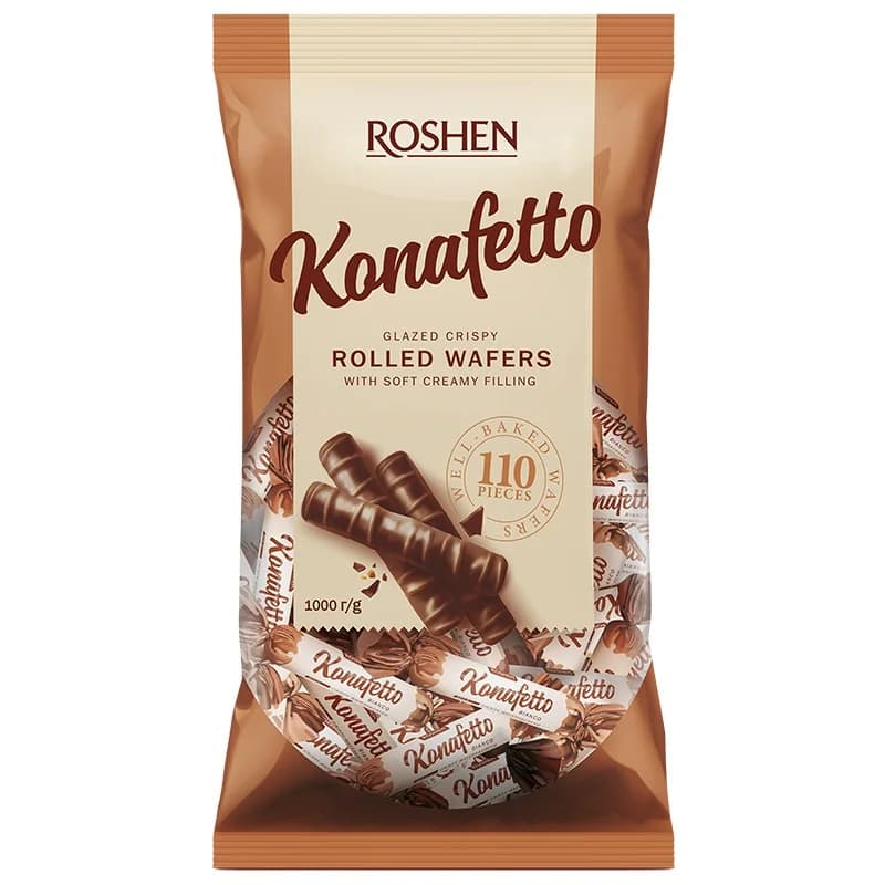 roshen Рошен Вафлени Пурички Konafetto 1 кг, cheap.bg