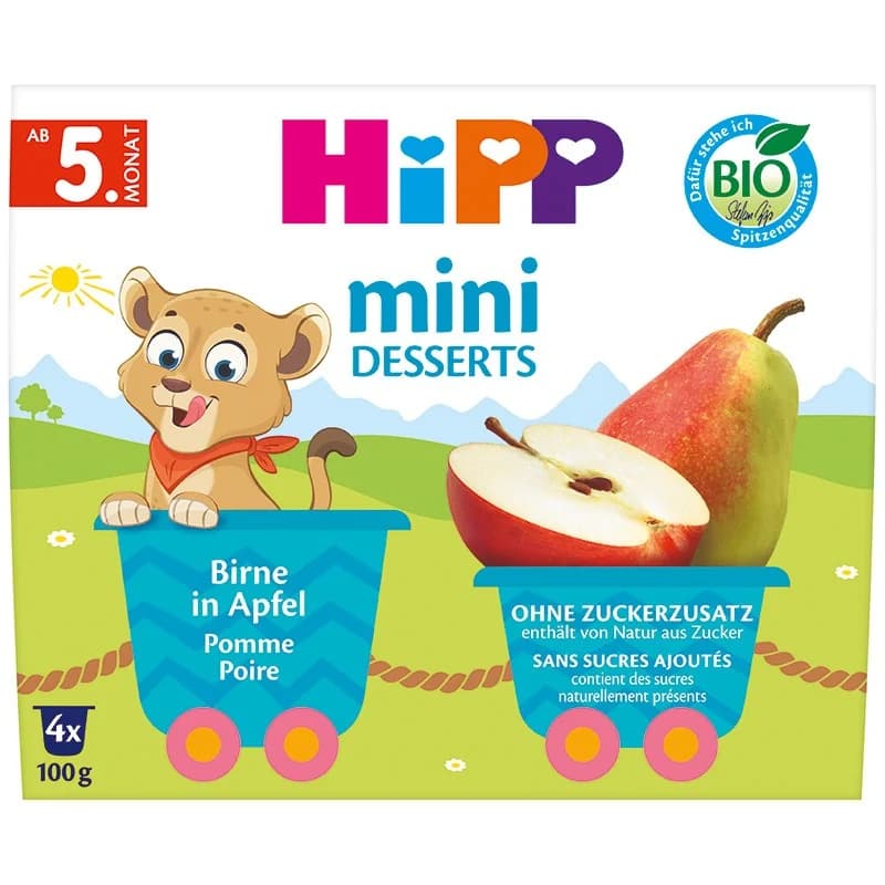 hip Хип Био Десерт Hipp Круши и Ябълки 4 x 100 г, cheap.bg