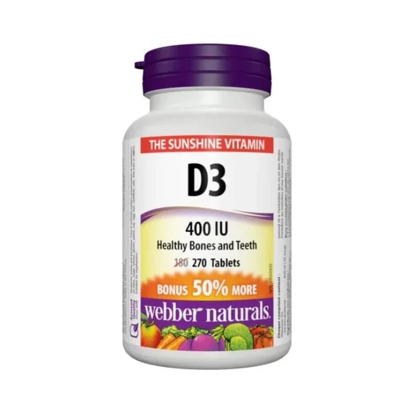 webber naturals WEBBER NATURALS Витамин D3 400ii Таблетки Х270 1 бр, cheap.bg