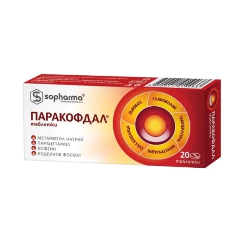 ПАРАКОФДАЛ Таблетки При Болка И Главоболие Х20 1 бр, eBag