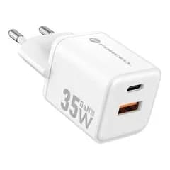 FORCELL Адаптер ЗАРЯДНО МИНИ 220V GAN 3 USB-C+USB-A QC 35W БЯЛ