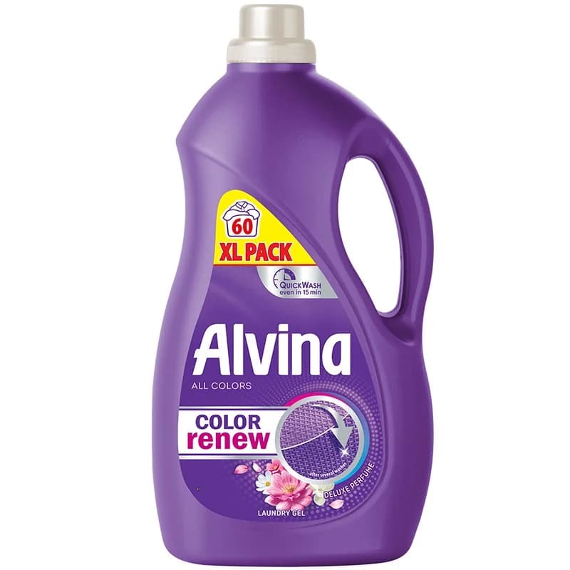 Алвина Гел за Пране Color Renew Deluxe Perfume за Цветни Тъкани 2,7л 60 пране