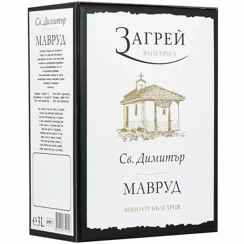 Загрей Червено Вино Мавруд Bag in Box 3 л