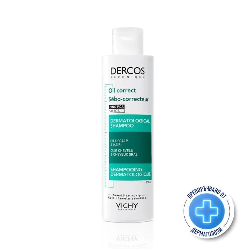 vichy VICHY Dercos Oil Correct Себорегулиращ Шампоан За Мазна Коса 200 Мл 874366 1 бр, cheap.bg
