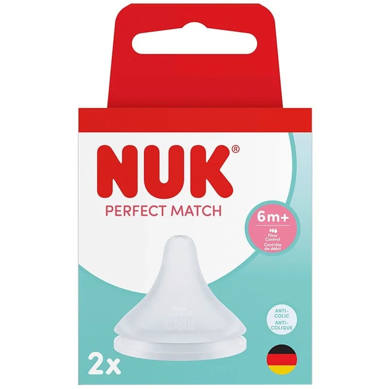 nuk Нук Биберон за Хранене Perfect Match Силиконов с Контрол на Потока 2 бр., cheap.bg
