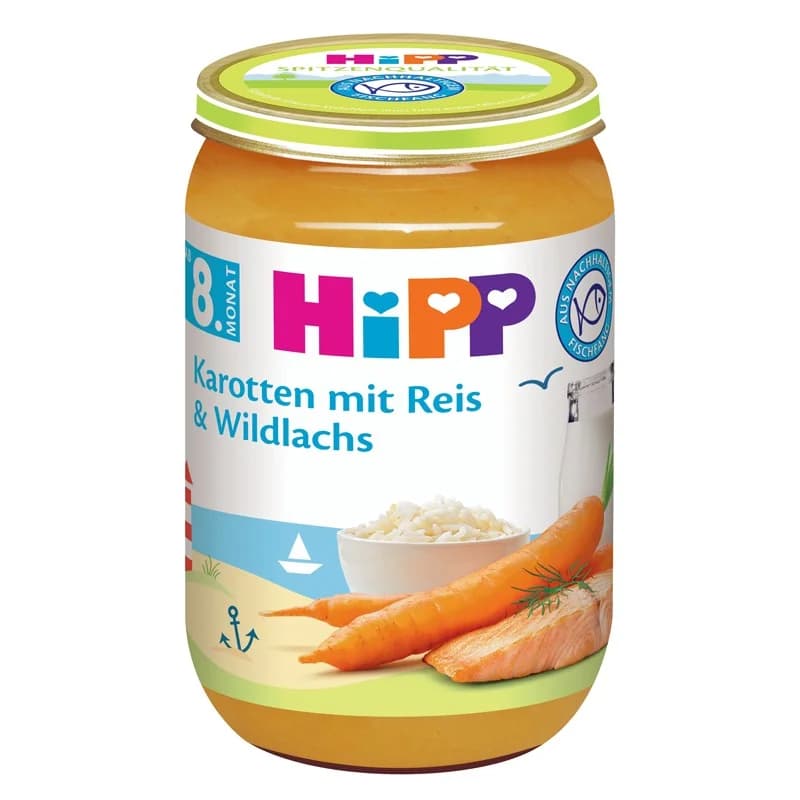 hip Хип Пюре Hipp Дива Сьомга с Моркови и Ориз 8м+ 220 г, cheap.bg