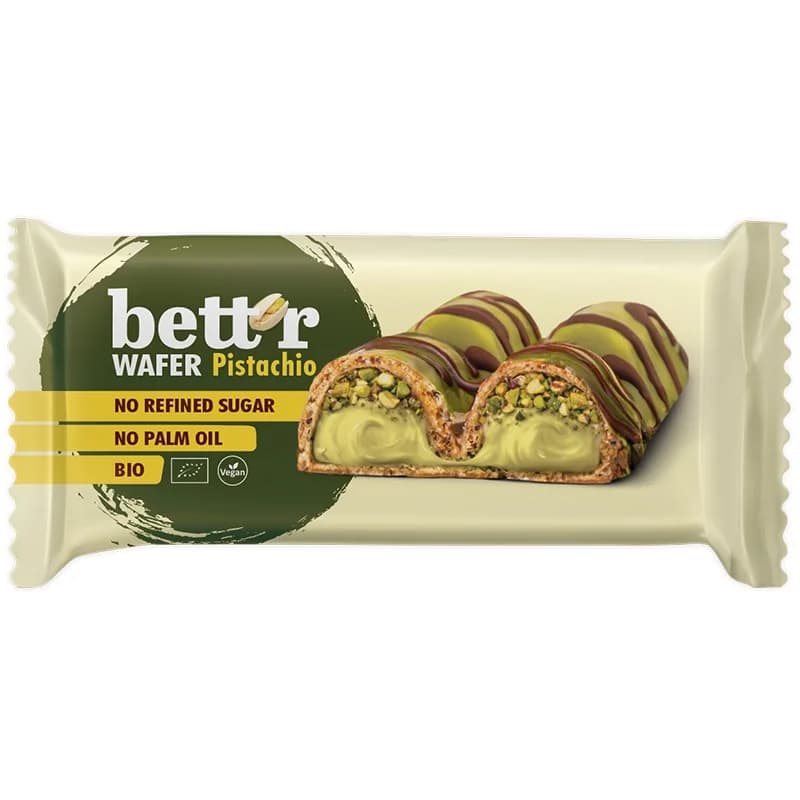 bettr Беттр Био Вафлен Десерт с Пълнеж от Крем Шамфъстък Веган 34 г, cheap.bg