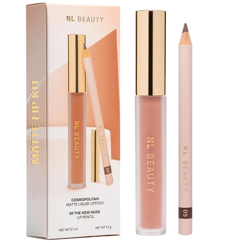 nl beauty NL Beauty Течно Матово Червило Cosmopolitan + Молив за Устни 05 The New Nude Matte Lip Kit 1 бр., cheap.bg