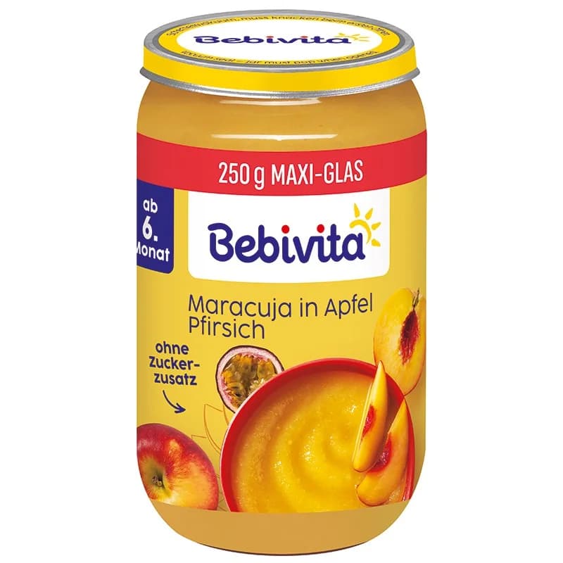 bebivita Бебивита Био Пюре Праскови с Маракуя и Ябълка 6м+ 250 г, cheap.bg