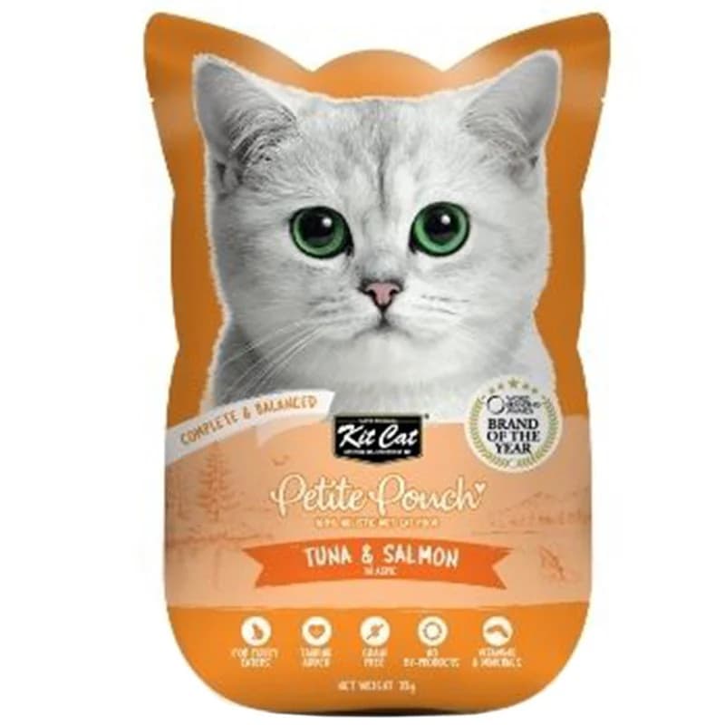Kit Cat Храна за Котки Petite Pouch Риба Тон и Сьомга в Аспик 70 г, eBag