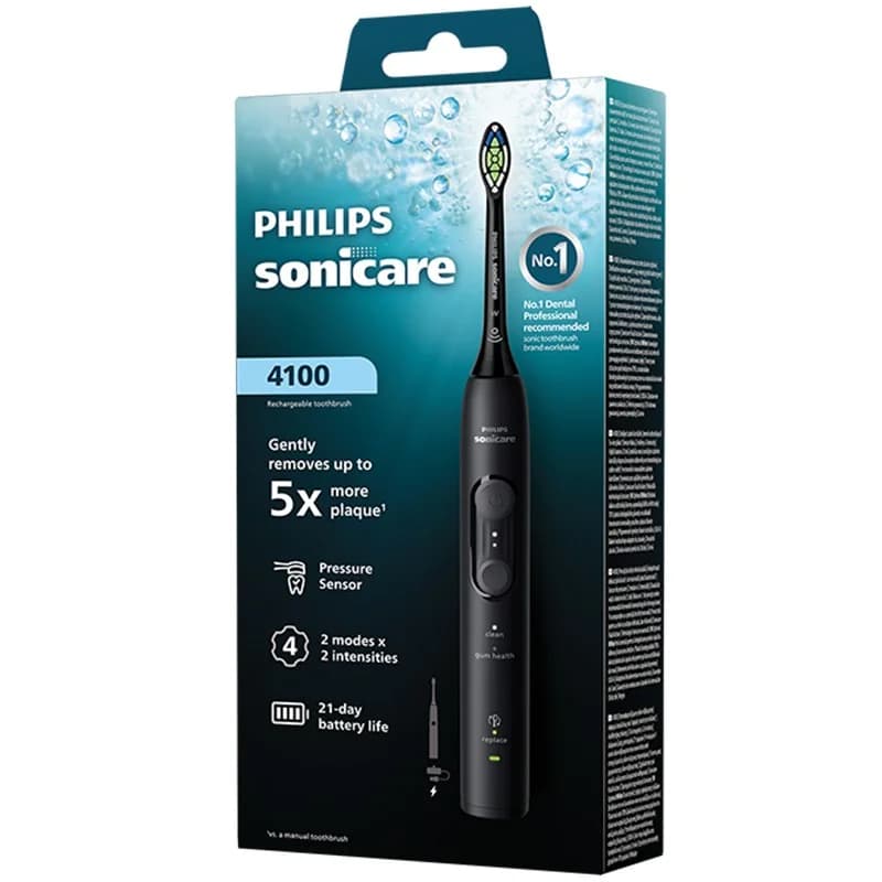 filips Филипс Електрическа Четка за Зъби Philips Sonicare 4100 Черна 1 бр., cheap.bg