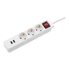 hama HAMA Разклонител 137352/223181 РАЗКЛ. USB3.4A,3 ГН.,1.4М,Б, Техномаркет