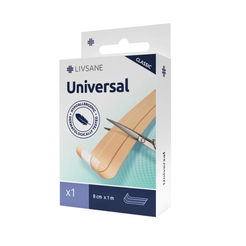 livsane LIVSANE Classic Universal Лента Пластир 8см/1м 1 бр, cheap.bg