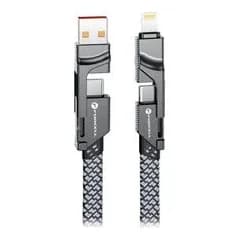 forcell FORCELL Кабел за трансфер на данни КАБЕЛ 4 В 1 USB-C/USB-A КЪМ USB-C/LIGHTENING 60W 1M, Техномаркет