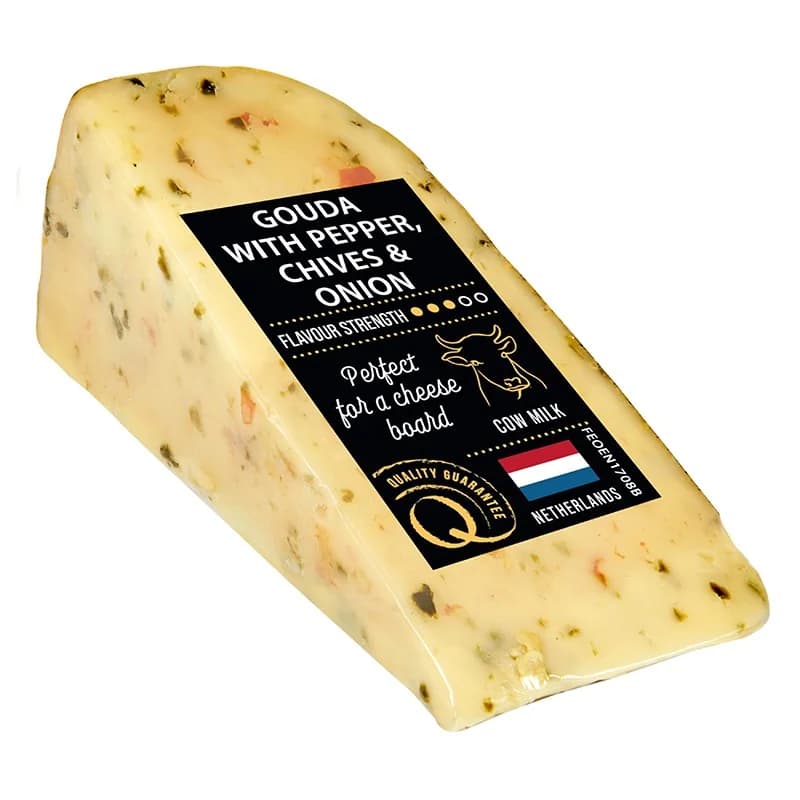 Сирене Гауда с Пипер и Див Лук от Краве Мляко 130 г, cheap.bg