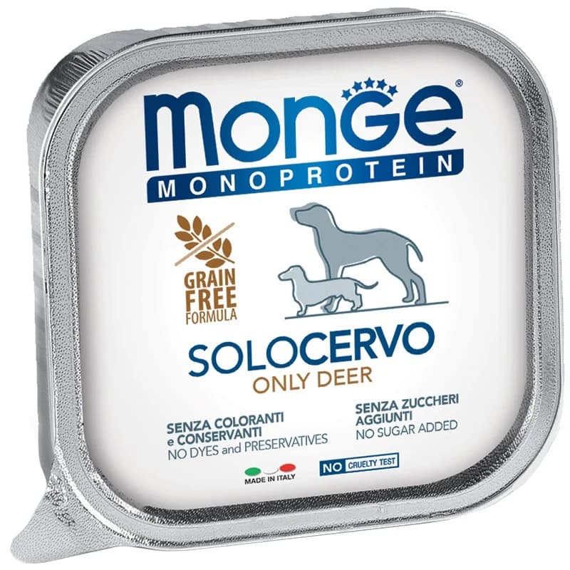 Monge Храна за Кучета Monoprotein Paté Only Deer Терин Пастет с Еленско 150 г
