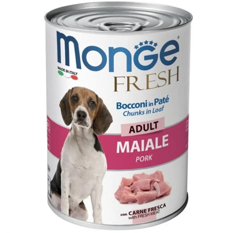 monge Monge Храна за Кучета Fresh Хапки в Пастет за Кучета в Зряла Възраст със Свинско Консерва 400 г, cheap.bg