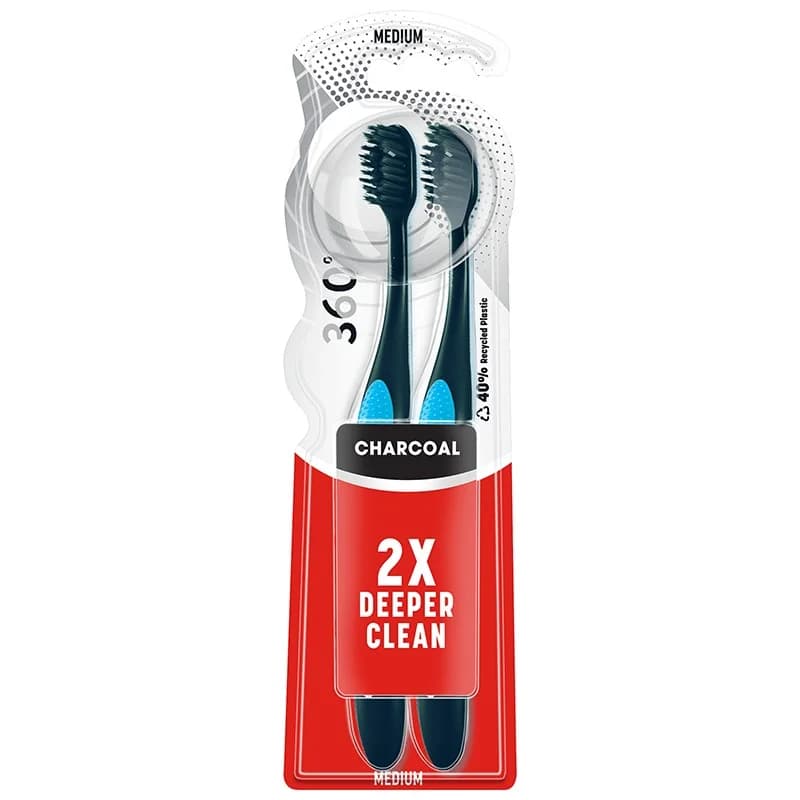Колгейт Четка за Зъби Colgate 360 Black Medium 2 бр., eBag
