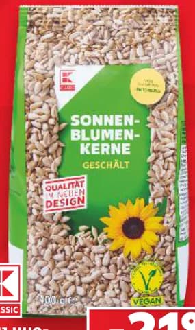 k classic K-Classic Слънчогледови семки белени, Kaufland