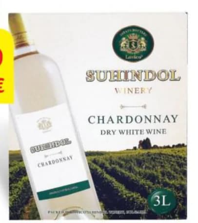 suhindol СУХИНДОЛ Вино Chardonnay, T MARKET