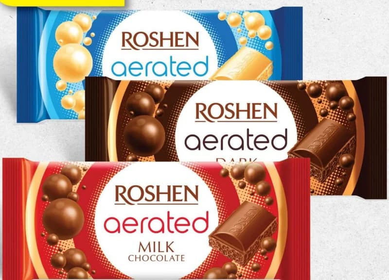 ROSHEN Шоколад aerated, различни видове, T MARKET
