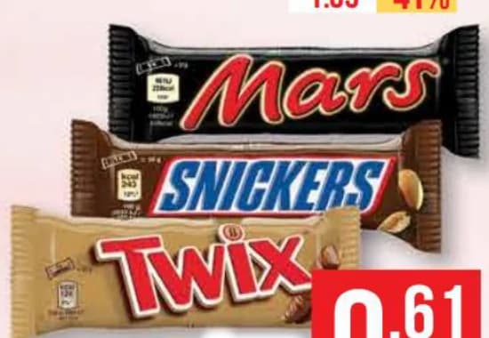 snickers. mars. twix SNICKERS, MARS, TWIX Десерт SNICKERS 50 г, MARS 51 г, TWIX 50 г, cheap.bg