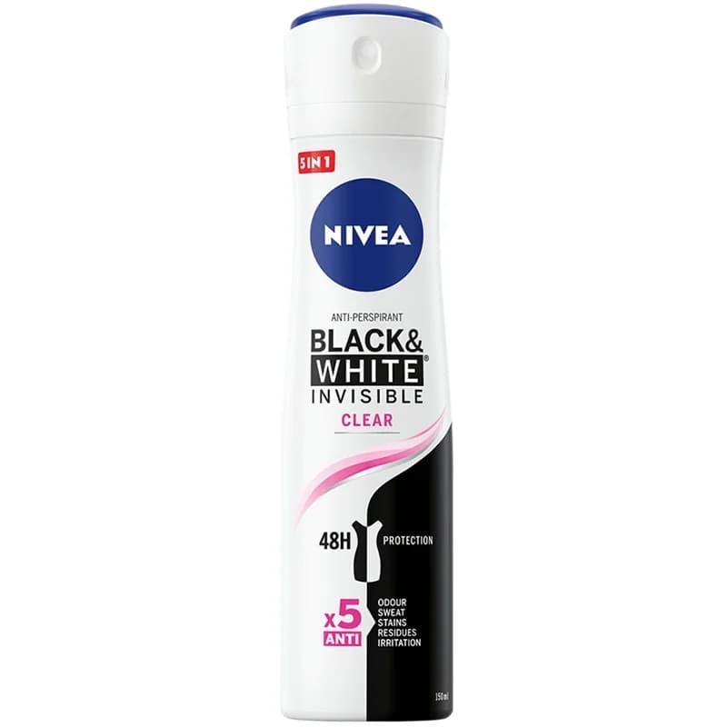 Нивеа Део Спрей Invisible Black and White Clear 150 мл, eBag