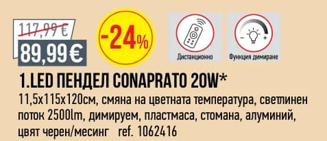 LED пендел Conaprato 20W, Mr. Bricolage