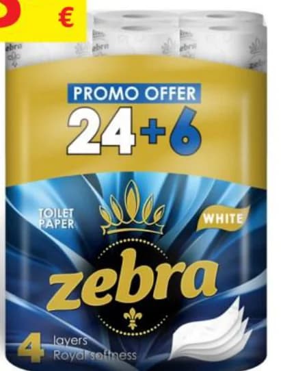 zebra Zebra Тоалетна хартия, T MARKET