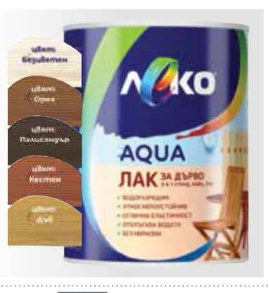 leko Леко ВОДОРАЗТВОРИМ ЛАК ЗА ДЪРВО AQUA, Mr. Bricolage