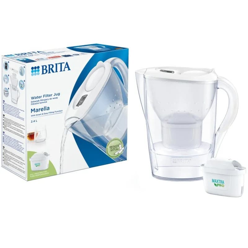 brita Брита Филтрираща Кана Marella 2,4л Бяла + Филтър Maxtra Pro 1 бр., cheap.bg